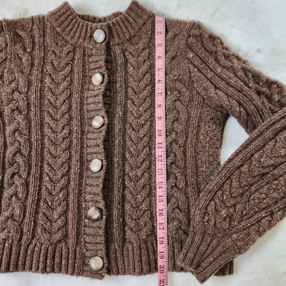 NWT Sezane Andina Sweater Sezane Cardigan Chunky Cable Knit Braided Knit Jumper - Picture 15 of 16